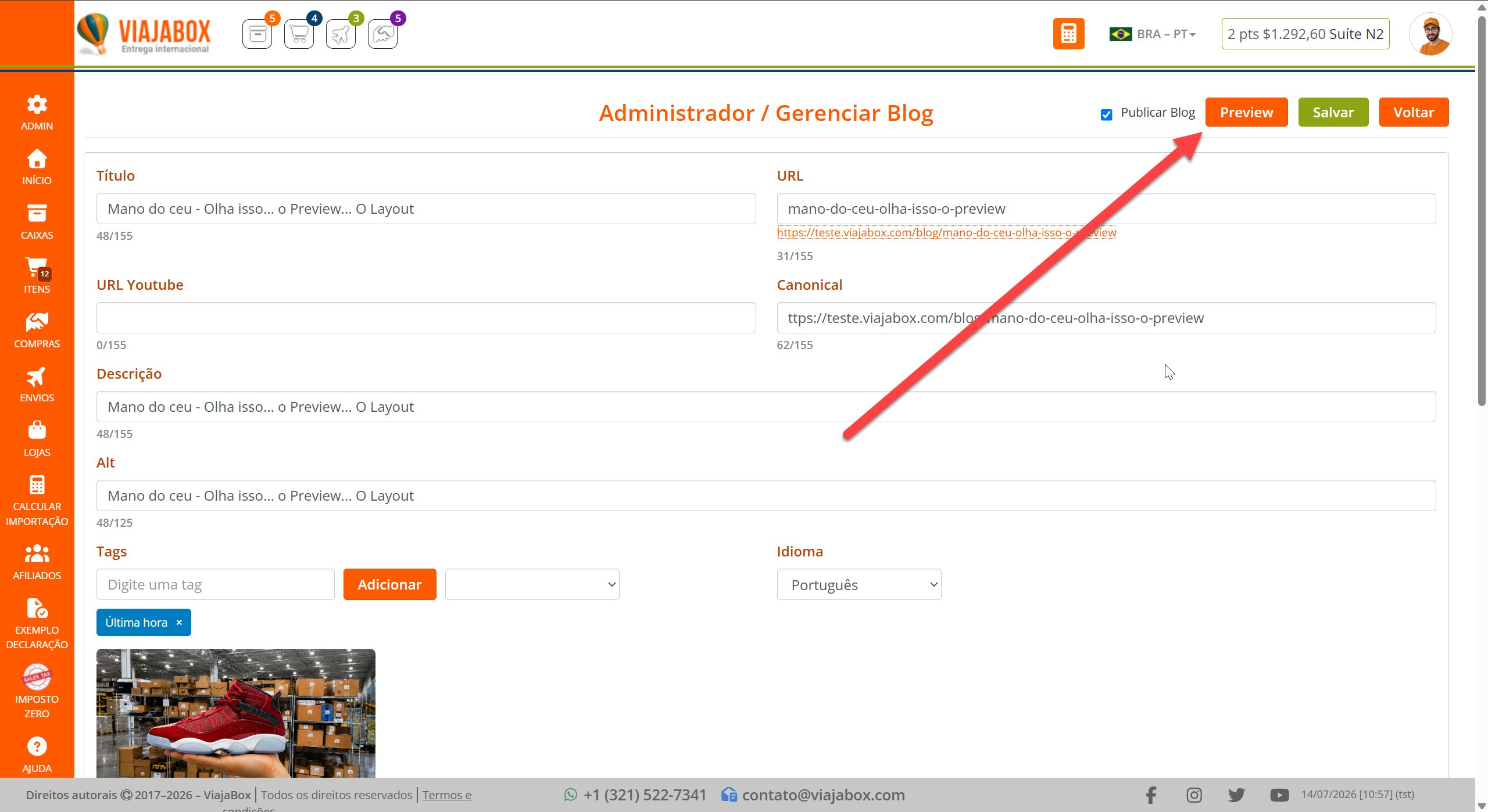 Mano do ceu - Olha isso... o Preview... O Layout